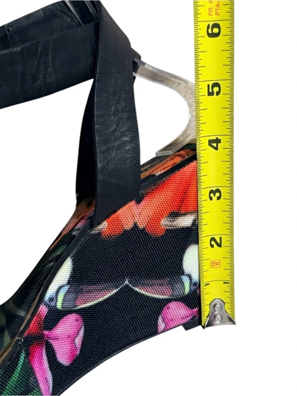 Ted Baker Floral Print Black Wedge Sandals with Ankle Strap - Picture 10 of 10